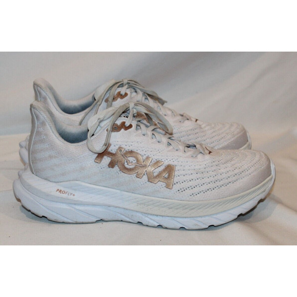 NIB Hoka One One Men\'s Bondi 8 Running Shoes WBLC‎ WHITE GOLD